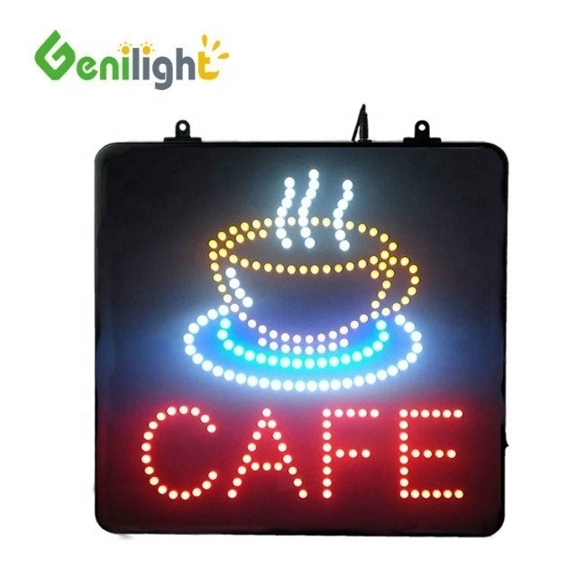 Classificazione IP Custom Animato 12V Acrilico LED Light Cafe Neon Sign for Store Business