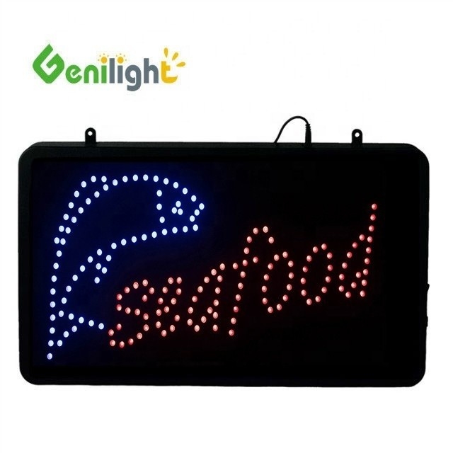 56*33cm DC12V Genilight Flash Edge Pubblicità LED Segnale di apertura per frigo pollo negozio