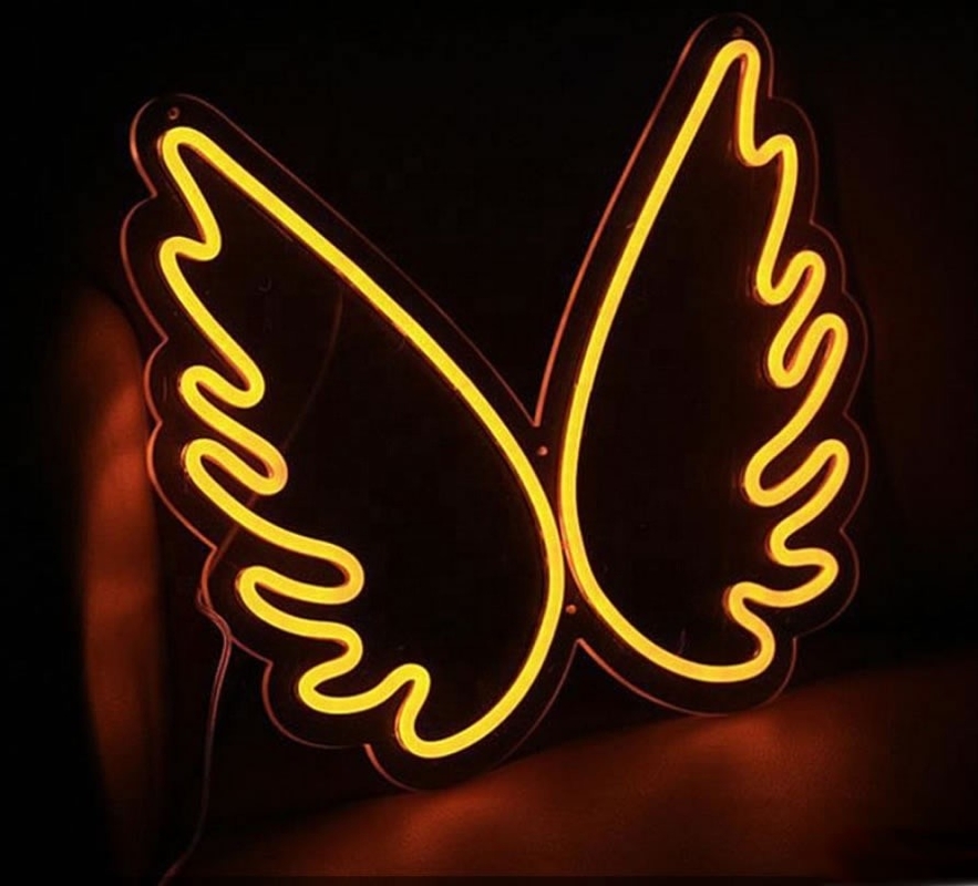 45*34cm Angel Wing Neon Signs per Decorazione murale in camera da letto delle ragazze Energia della stanza dei bambini del matrimonio