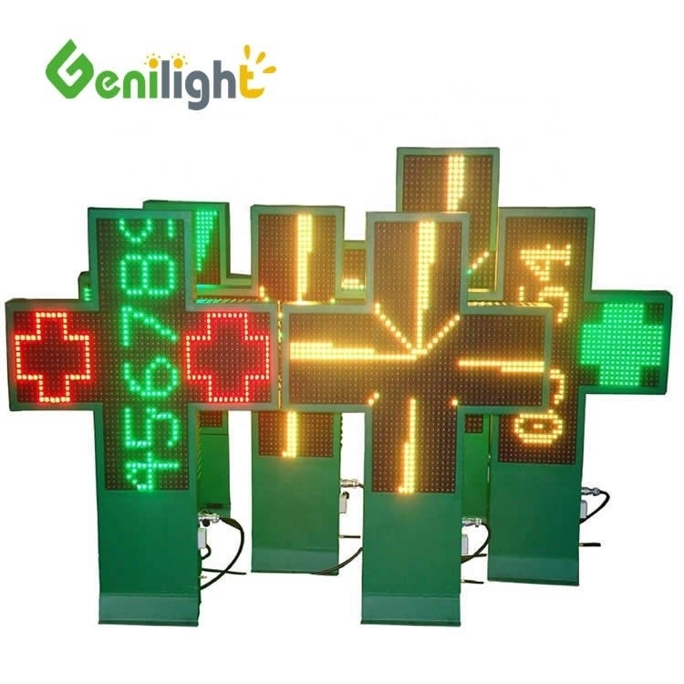 ODM Full Color LED Cross Pharmacy Sign con controllo WIFI e configurazione 1G Pixel