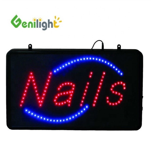 Rectangle LED NAILS SIGN Fai brillare il tuo display delle unghie con il nostro motion flashing design
