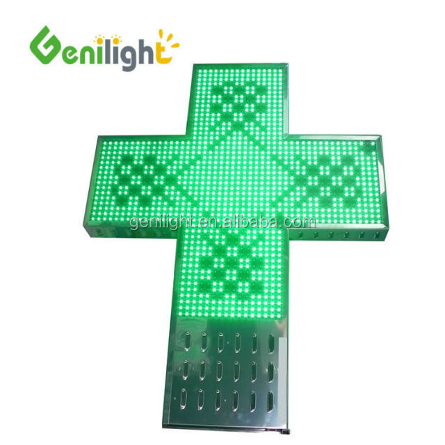 Segno verde LED per farmacia all'aperto P10 P16 P20 P25 RF WIFI 1024*1024mm Luminosità ≥6000CD