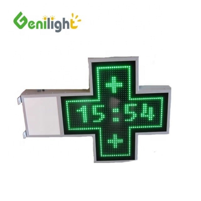 Pubblicare la vostra farmacia con 1000x1000mm P20 Verde Colore LED Croce Animato Display Sign