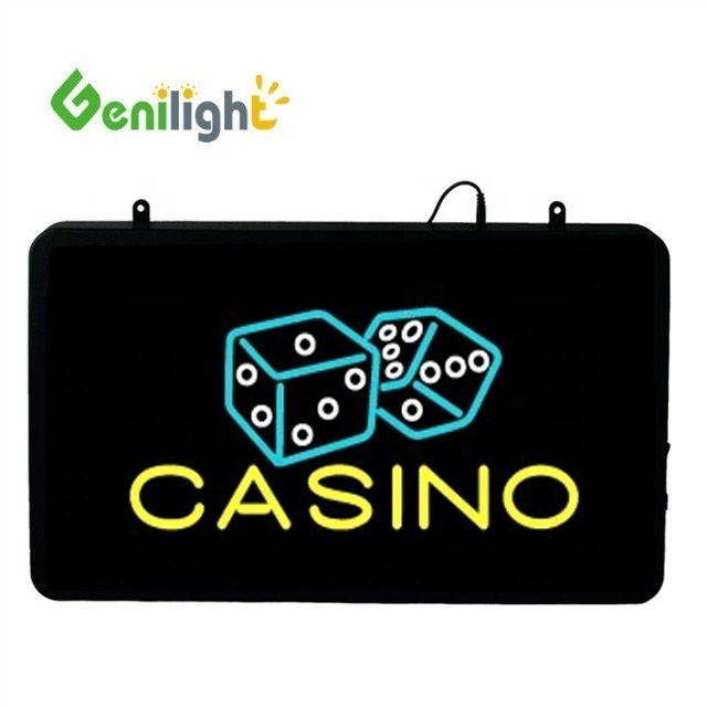 Pubblicità CASINO LED Neon Sign 56x33 cm Dimensione del pannello Luminosità 80 con disegno personalizzato