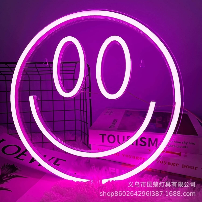 5V Voltage LED Smiley Face Sign Decorazione murale personalizzata per ragazze Preppy Decorazione della stanza