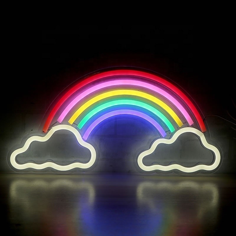 Neon Rainbow Light LED Decor Art Sign per la casa camera da letto salotto ufficio 5V Voltaggio