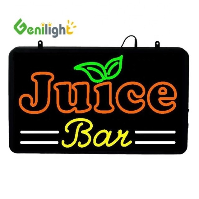CE ROHS Power Custom JUICE BAR neon segnale aperto progettato per la funzione di visualizzazione di animazione