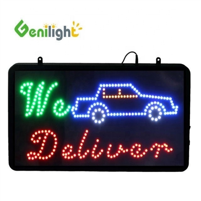 Genilight Indoor 56*33cm Alto luminoso e basso voltaggio LED Open Sign con funzione RGB