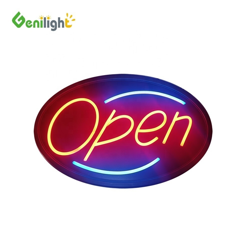 Colorato Genilight Segno aperto Neon LED Business Animato Display pubblicitari 56*33cm