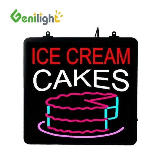 Stile Deco Custom LED Gelato Torte Segno Neon con Display Acrilico Front Board