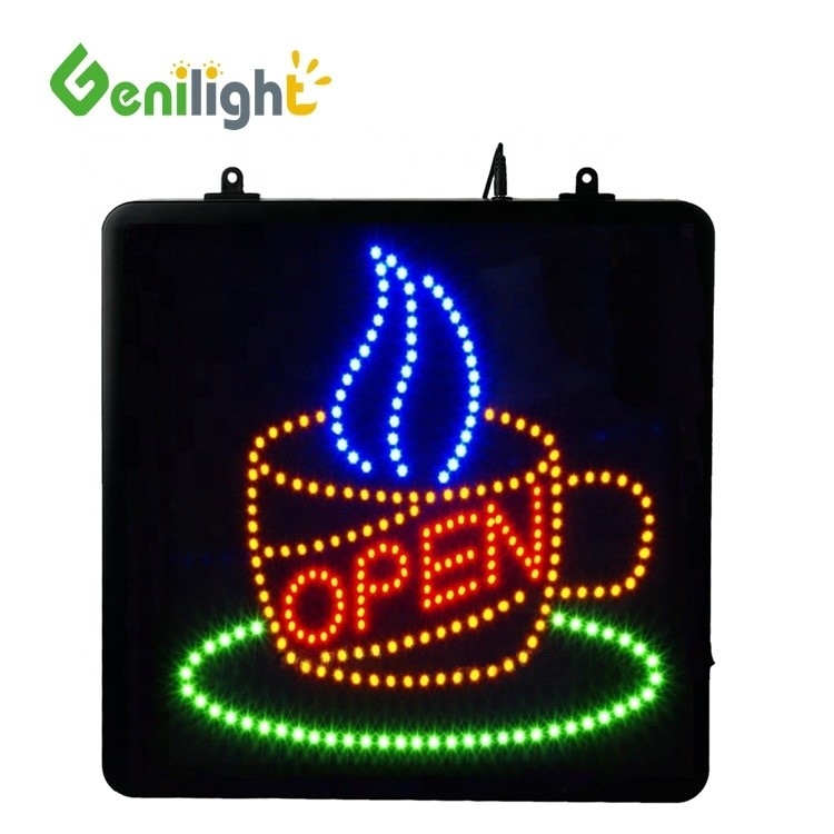 Genilight LED Open Sign For Coffee 53*45cm Dimensione dello schermo CE RoHS LVD certificato