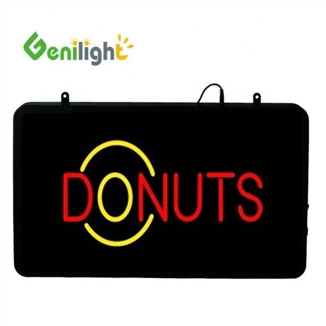 Genilight 56*33cm Electronic DC12V Donuts LED Neon Sign animato per negozio di dolci