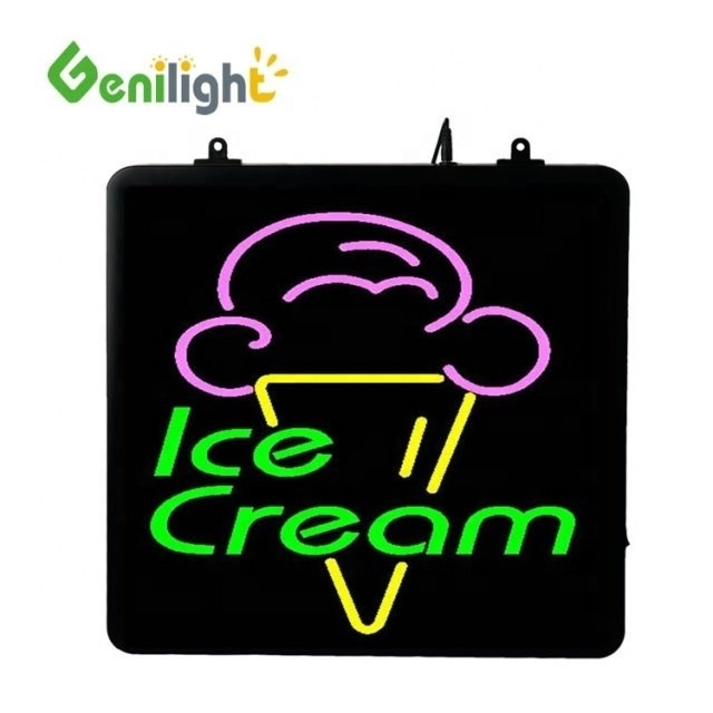 Segnale aperto LED illuminato per gelati con telaio ABS e cartellone acrilico accattivante