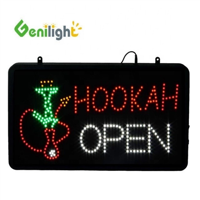 Luminosità Genilight Indoor 22*13inch CE e RoHS DC12V Acrylic LED Hookah Open Sign