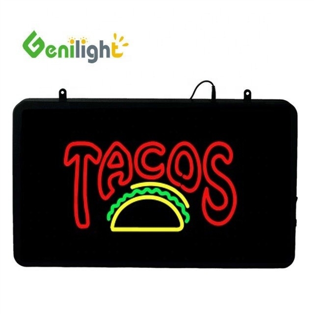 Segnale a neon a LED da 22*13 pollici per TACOS Store Luminosità Funzione a colori completi 2 Modi di cambio