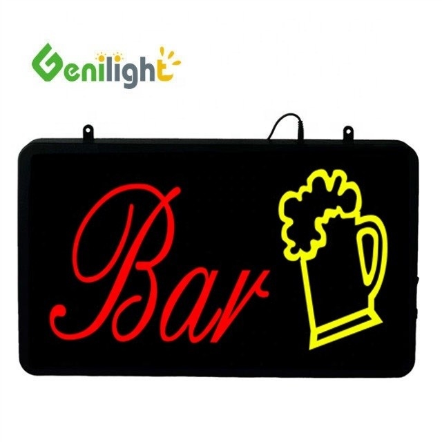 Disegno della lavagna anteriore in acrilico ABS Open-Mold Outframe BAR con logo della birra Neon Open Sign