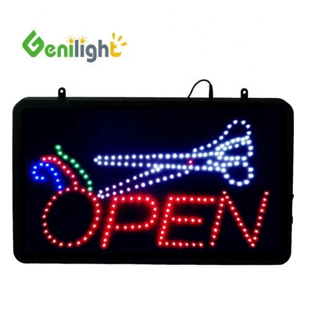 Genilight Indoor Electronic LED Hair Salon Open Sign con certificato CE RoHS LVD